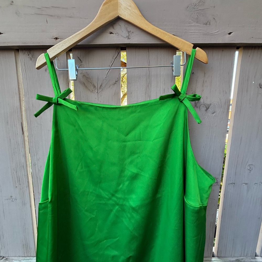 kate spade Bright Green Slip Dress with Tie Straps - Picture 4 of 11